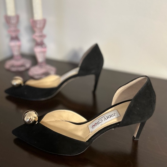 Jimmy Choo black suede pump with pearl detail - Picture 5 of 6
